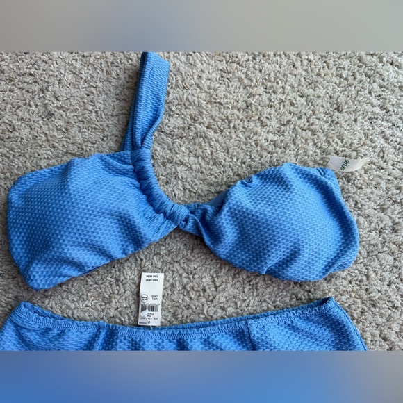 Offline Aerie Blue Lion Periwinkle Bikini Swimsuit One Shoulder Bandeau Large L - Picture 2 of 9